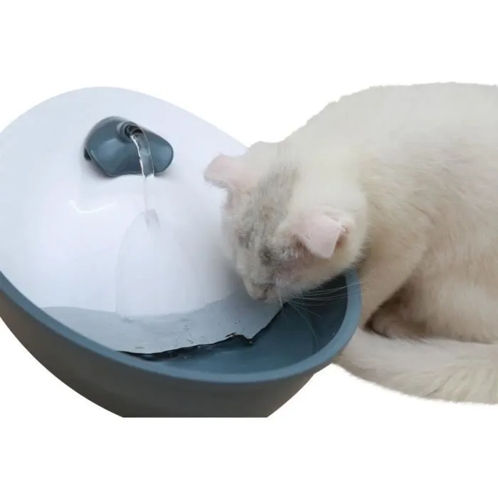 Kerbl EYENIMAL Classic Fuente de Agua para Perros y Gatos, 1.75 L, Gris y Blanco 2