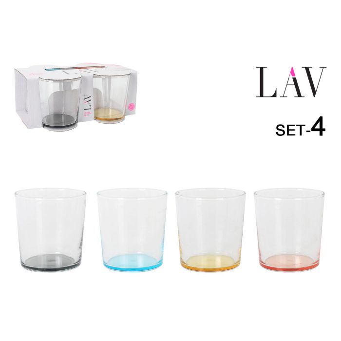 Set de 4 Vasos Pinta 340 cc Colores - LAV (6 Cajas) Set de 4 Vasos Pinta 340 cc Colores - LAV (6 Cajas)