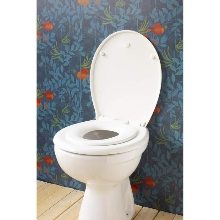 Gelco Asiento de inodoro para adulto y niño, doble aro con freno de caída, sujeción universal, polipropileno, blanco, aro niño magnético 3 Gelco Asiento de inodoro para adulto y niño, doble aro con freno de caída, sujeción universal, polipropileno, blanco, aro niño magnético 3