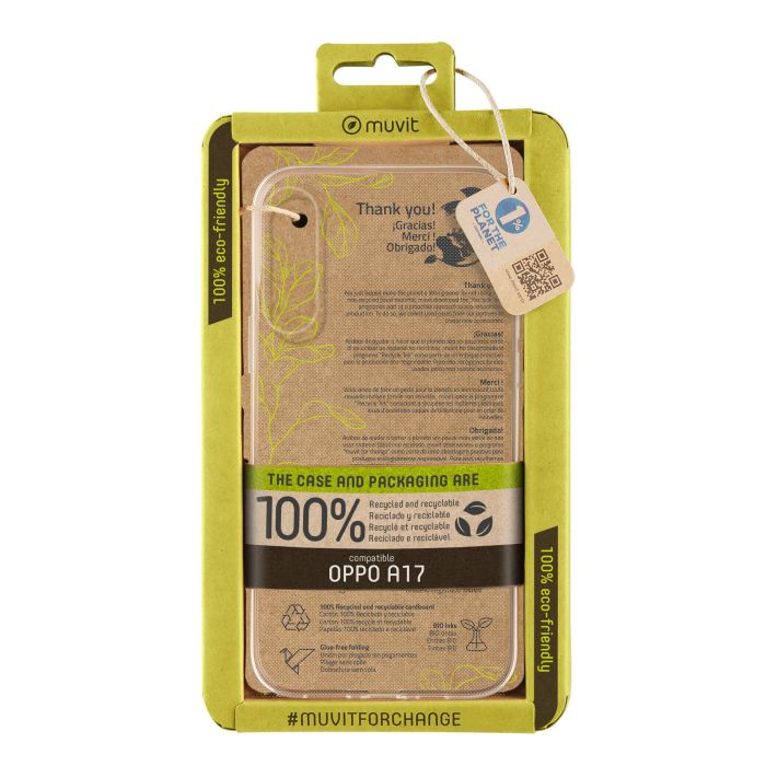 Muvit Funda Recycletek Transparente para Oppo A17 - Ecológica y Reciclable Muvit Funda Recycletek Transparente para Oppo A17 - Ecológica y Reciclable
