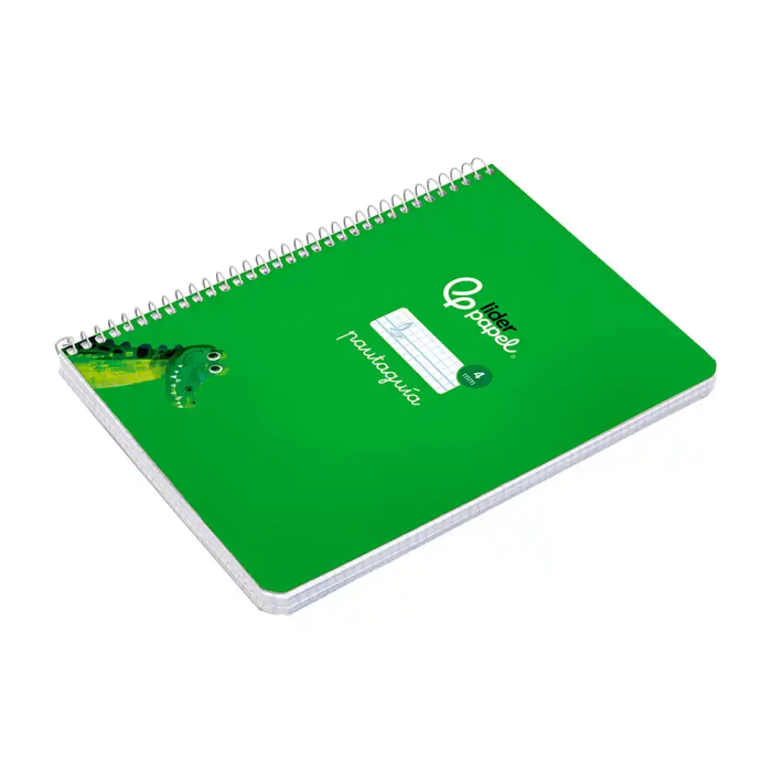 Liderpapel Cuaderno Espiral A5 Tapa Dura 80 Hojas 90gr Cuadro Pautado 4mm Verde 4