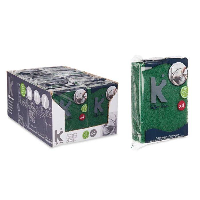 Set 4 Estropajos Verdes Fibra Extra Arte Regal 12x16x3 cm (22 Unidades) 2 Set 4 Estropajos Verdes Fibra Extra Arte Regal 12x16x3 cm (22 Unidades) 2