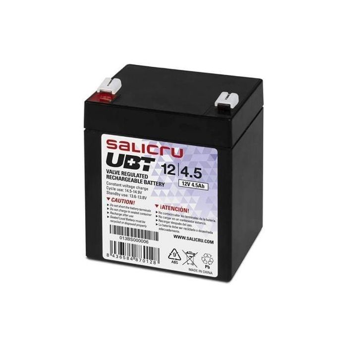 Salicru Batería AGM 4.5Ah 12V Compatible con SAI/UPS - Libre de mantenimiento Salicru Batería AGM 4.5Ah 12V Compatible con SAI/UPS - Libre de mantenimiento