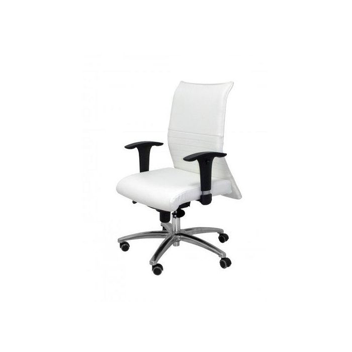 Silla Piqueras Y Crespo Albacete Xl Confidente Hasta 160 Kg Brazos Cromados Regulables Mecanismo Sincro Asiento Y Respaldo Reforzados Con Espuma Viscoelastica Tapizado Similpiel Blanco