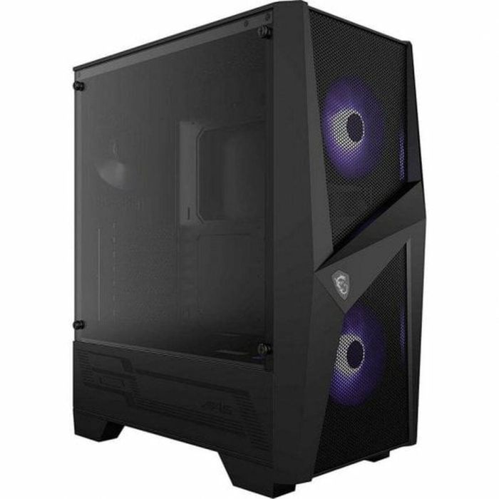 MSI MAG Forge 100M Midi Tower Negro Transparente con Iluminación Púrpura y Panel de Vidrio Templado para PC Gaming 8