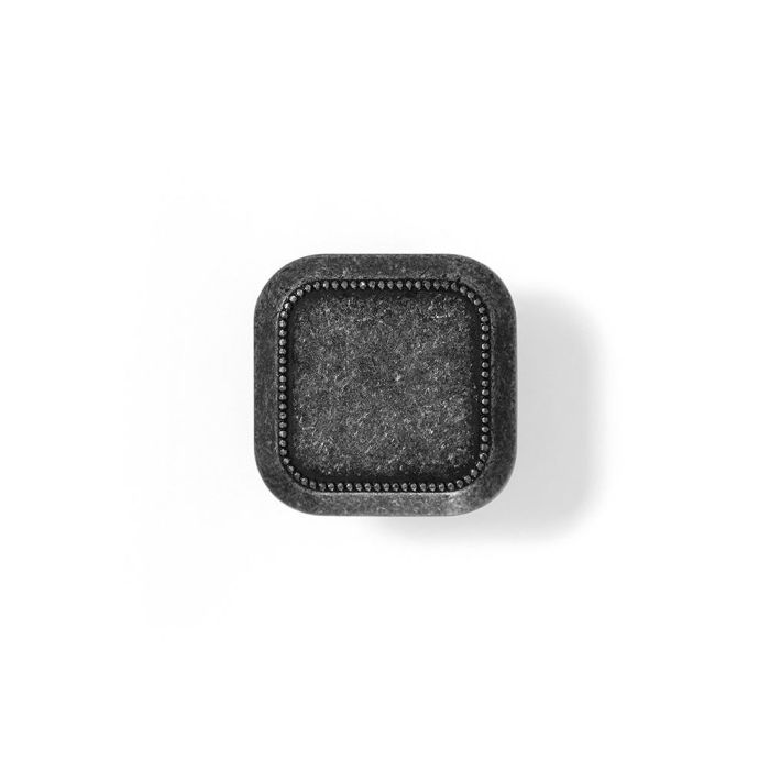Rei Pomo Metálico Modelo 3120 para Mueble, Blister con 4 Unidades, Acabado Plata Vieja, Zamak, 30x30mm 2 Rei Pomo Metálico Modelo 3120 para Mueble, Blister con 4 Unidades, Acabado Plata Vieja, Zamak, 30x30mm 2