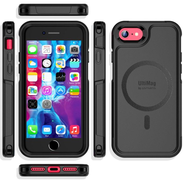 4smarts Defend Case UltiMag para iPhone SE3 / SE2 / 8 / 7, color negro
