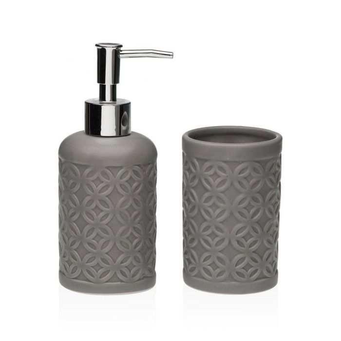 Set de Baño Versa Gris Dolomita 6,8 x 17 x 6,8 cm Set de Baño Versa Gris Dolomita 6,8 x 17 x 6,8 cm