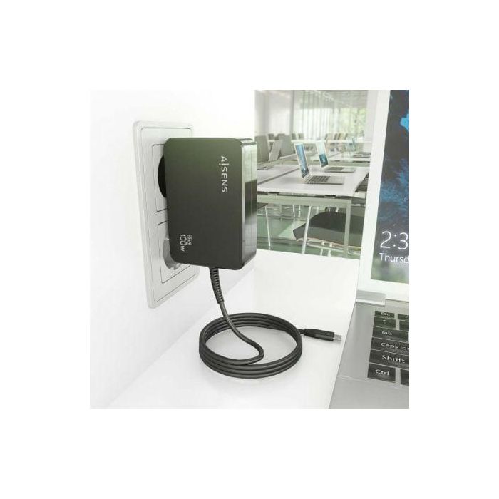 Cargador de Portátil GaN Aisens ASCH-1PD100WL50-BK USB Tipo-C/ 100W/ Automático/ Voltaje 5-20V 4 Cargador de Portátil GaN Aisens ASCH-1PD100WL50-BK USB Tipo-C/ 100W/ Automático/ Voltaje 5-20V 4