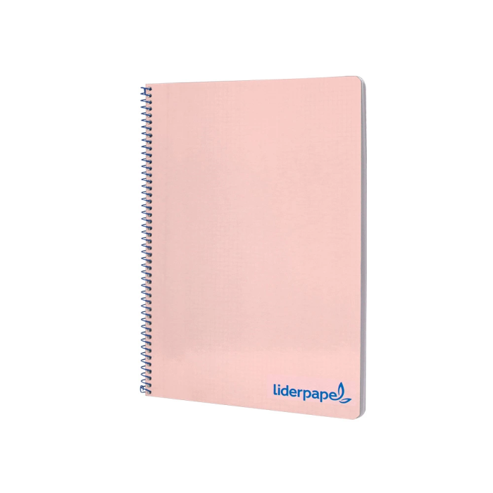 Liderpapel Cuaderno espiral A4 Wonder tapa plástico 80 hojas 90gr cuadro 4mm con margen color rosa 4