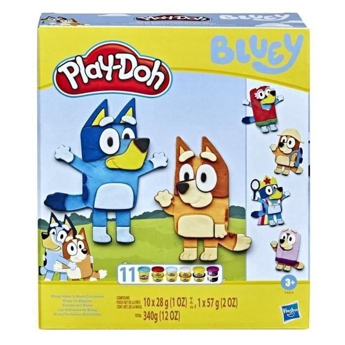 Play-Doh Bluey Box se disfraza de 11 frascos de masa de modelado