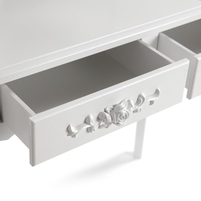 Tocador Blanco Con Taburete Y Luces Led Charm Versa 40X146CM 5 Tocador Blanco Con Taburete Y Luces Led Charm Versa 40X146CM 5