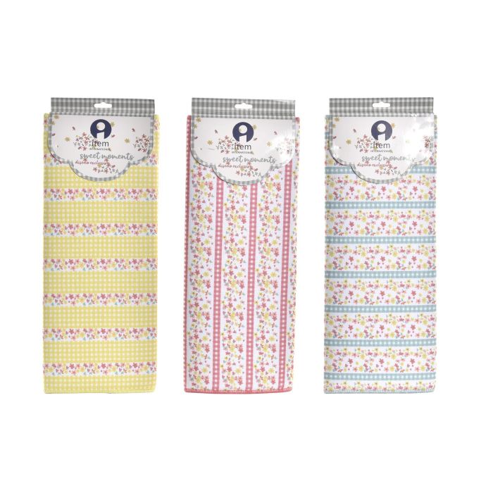 DKD Home Decor Tapete Shabby Vichy Sweet Microfibra Multicolor Surtido 38x50x0.7 cm (12 Unidades)