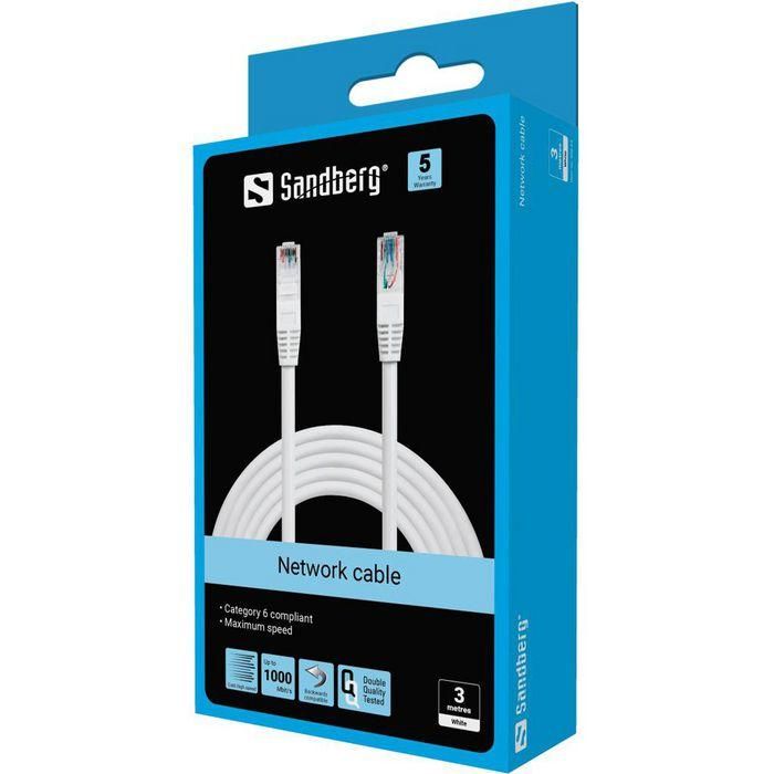Cable de Red Rígido UTP Categoría 6 Sandberg 506-95 Blanco 3 m 1 Cable de Red Rígido UTP Categoría 6 Sandberg 506-95 Blanco 3 m 1