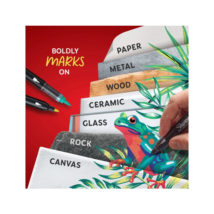 Sharpie Rotulador Acrílico Punta Redonda Blíster 2 Unidades Blanco y Negro para Múltiples Superficies