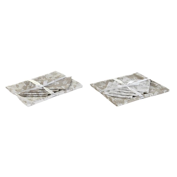 DKD Home Decor Mantel Alpino de Algodón Marrón Claro y Blanco 150x150 cm - Pack 2 Unidades Surtidas 1 DKD Home Decor Mantel Alpino de Algodón Marrón Claro y Blanco 150x150 cm - Pack 2 Unidades Surtidas 1
