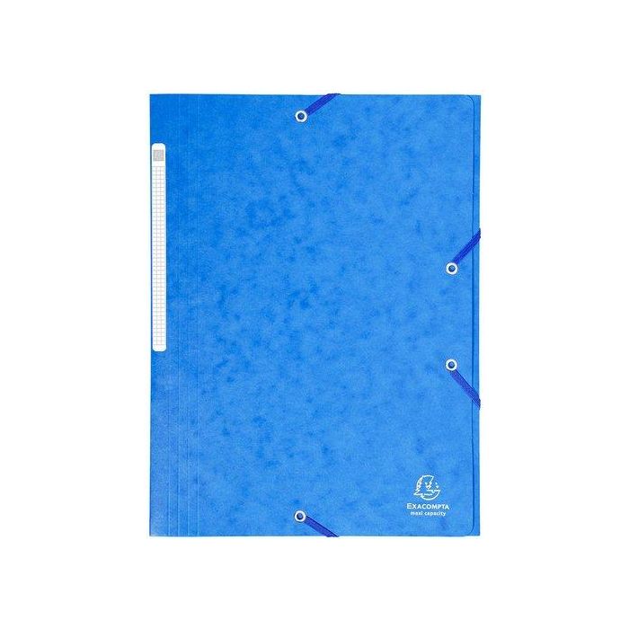 Carpeta De Gomas Y Solapas Exacompta Maxi Carton A4 Con Etiqueta Azul