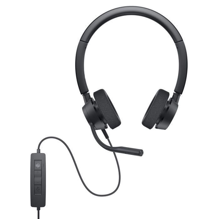 Dell WH3022 Auriculares Estéreo Pro con Cable para PC, Certificados Microsoft Teams, Audio Nítido y Controles de Llamada