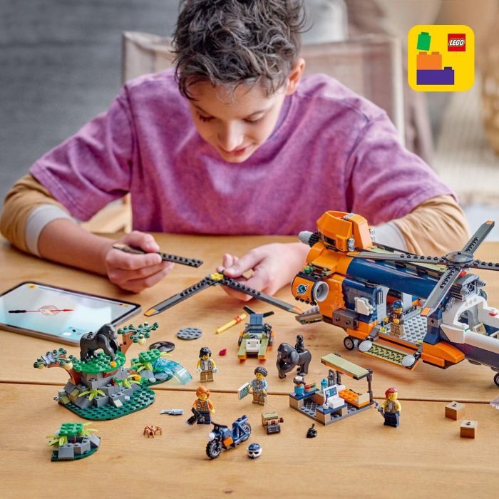 LEGO 60437 City Helicóptero del Explorador de la Selva al Campamento Base, Juguete de construcción para niños 8 Años+ 7 LEGO 60437 City Helicóptero del Explorador de la Selva al Campamento Base, Juguete de construcción para niños 8 Años+ 7
