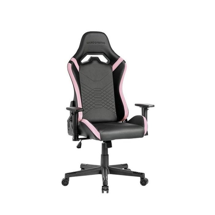 Mars Gaming Silla Gaming Mgcpro, Inclinación 90-135°, Reposabrazos 2D, Base de Acero, Almohadillas Cervical y Lumbar, Color Negro Rosa
