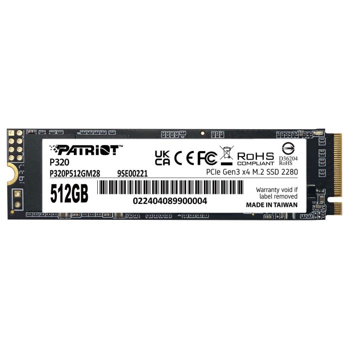 Patriot P320 PE997 SSD M.2 512 GB NVMe PCIe 3.0 x4 2280, Lectura 3000 MB/s, Escritura 2200 MB/s, para PC/Portátil Patriot P320 PE997 SSD M.2 512 GB NVMe PCIe 3.0 x4 2280, Lectura 3000 MB/s, Escritura 2200 MB/s, para PC/Portátil