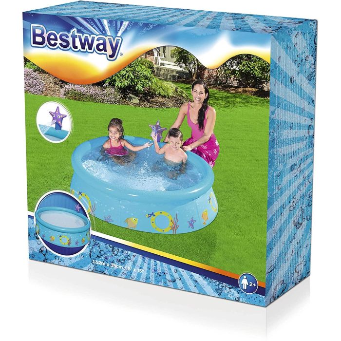 Bestway 57326 Piscina Inflable Familiar 152x38 cm con Spray de Agua, Material TriTech Resistente, Fácil Montaje 1