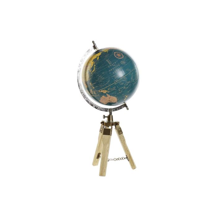 Globo Terraqueo Colonial DKD Home Decor Marron Azul 22 x 45 x 22 cm