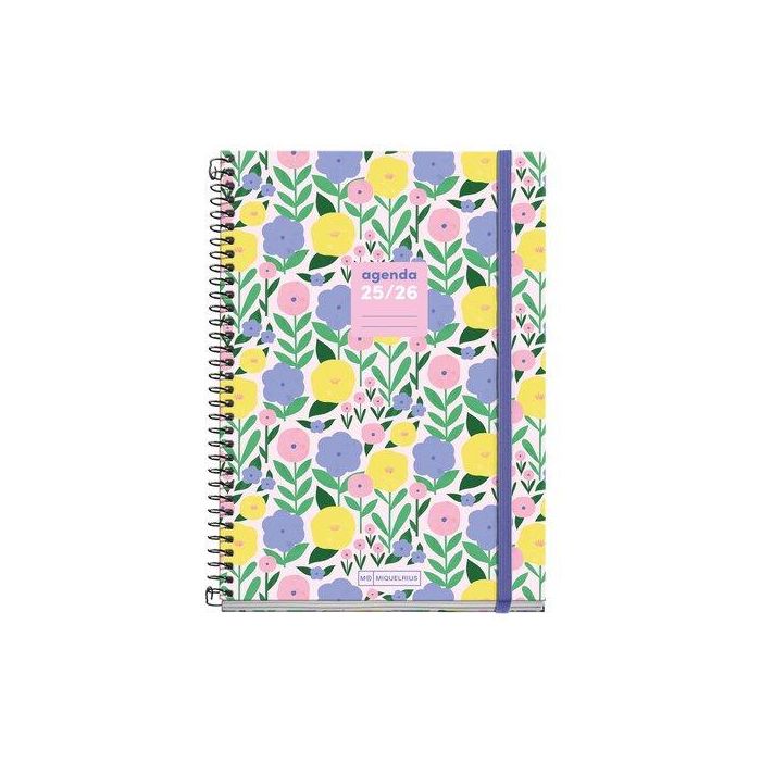 Agenda Escolar (2025-26) Miquelrius Teen Espiral Tapa Extra Con Goma Plus 4º 154X215 S/V Apais. Blossom