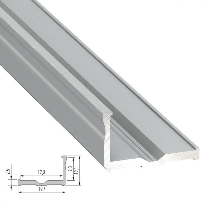 Perfíl Aluminio Tipo E 2,02M - Bruto 2 Perfíl Aluminio Tipo E 2,02M - Bruto 2