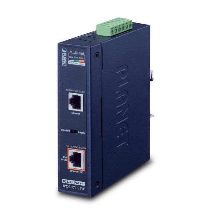 Planet Inyector PoE++ industrial 1 canal multi-gigabit 802.3bt 95W Planet Inyector PoE++ industrial 1 canal multi-gigabit 802.3bt 95W