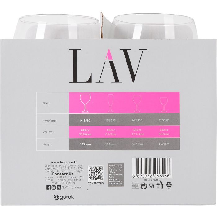 Set de 4 Copas Combinadas 645 cc - LAV (6 Cajas) 4 Set de 4 Copas Combinadas 645 cc - LAV (6 Cajas) 4