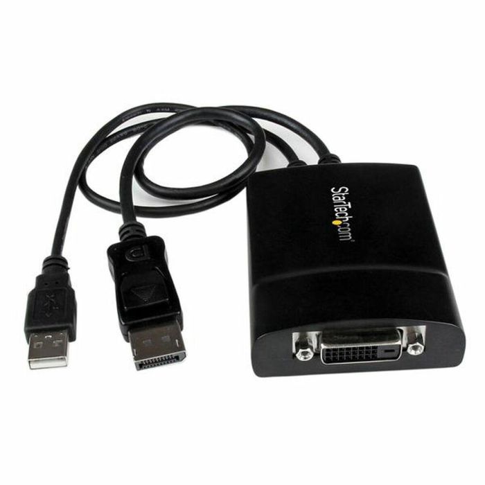 Adaptador DisplayPort a DVI Startech DP2DVID2 Negro 0 Adaptador DisplayPort a DVI Startech DP2DVID2 Negro 0
