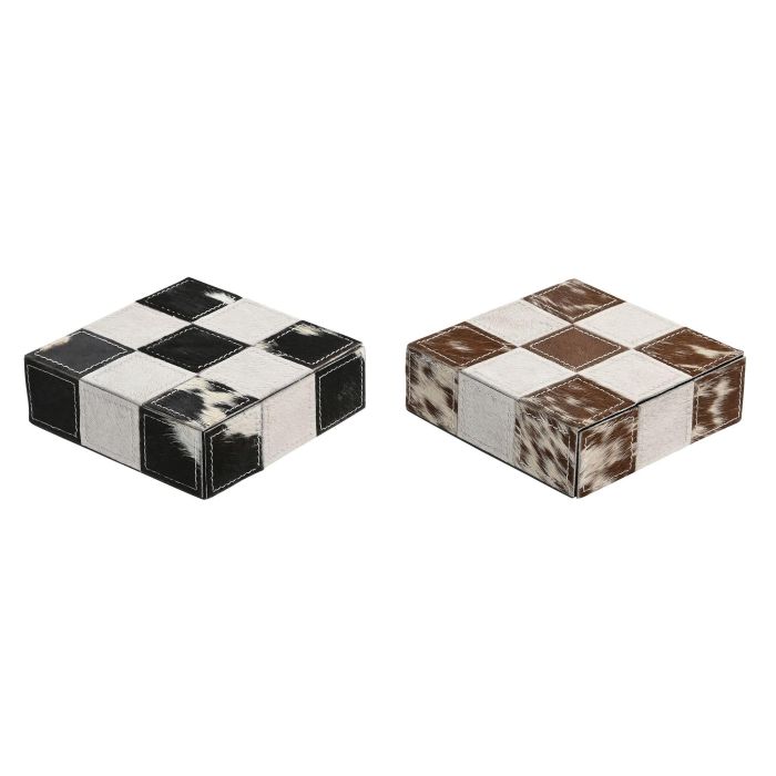 Juego Loft DKD Home Decor Marron Negro 5 x 15 x 15 cm Set de 2 (2 Unidades) 3 Juego Loft DKD Home Decor Marron Negro 5 x 15 x 15 cm Set de 2 (2 Unidades) 3