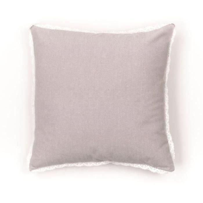Cojín - HOY - CHARME - Chambray x Dentelle Berenice - 40 x 40 cm 3 Cojín - HOY - CHARME - Chambray x Dentelle Berenice - 40 x 40 cm 3