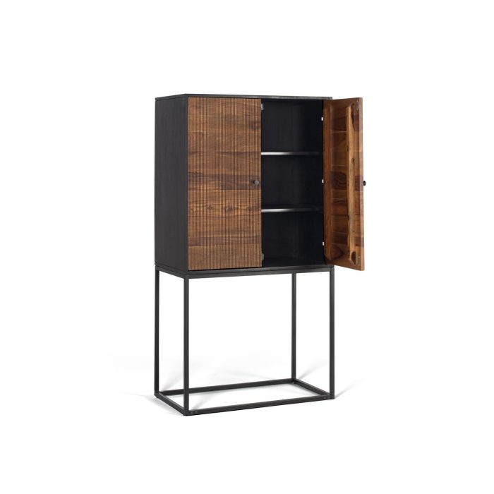 GINER Y COLOMER Armario de Madera de Palisandro y Mango con Patas de Metal Marrón 150x80x45 cm 2 GINER Y COLOMER Armario de Madera de Palisandro y Mango con Patas de Metal Marrón 150x80x45 cm 2