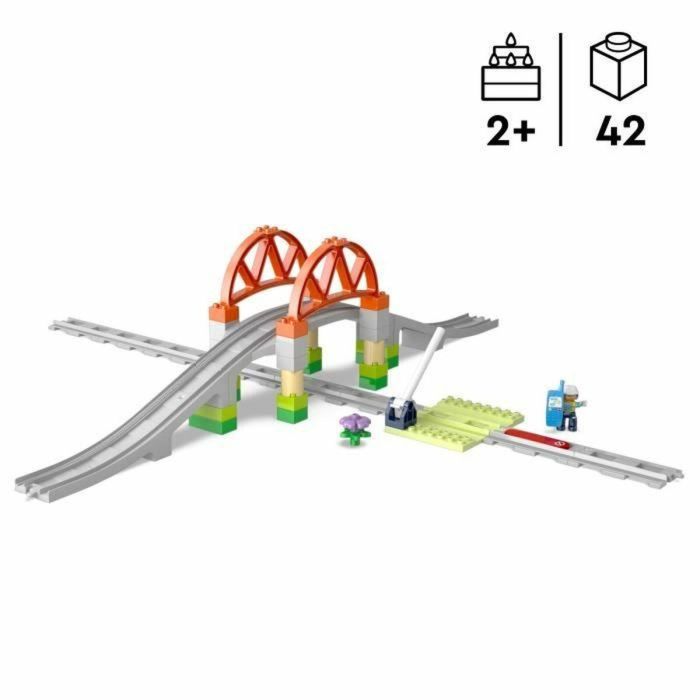 Set de expansión LEGO DUPLO My Town 10426: vías de tren y puente - Juguetes de aprendizaje temprano 5