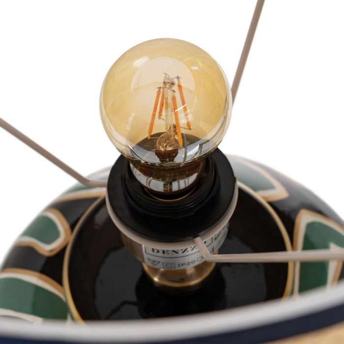 Lámpara Mesa Negro-Verde Porcelana 23 X 23 X 40 cm