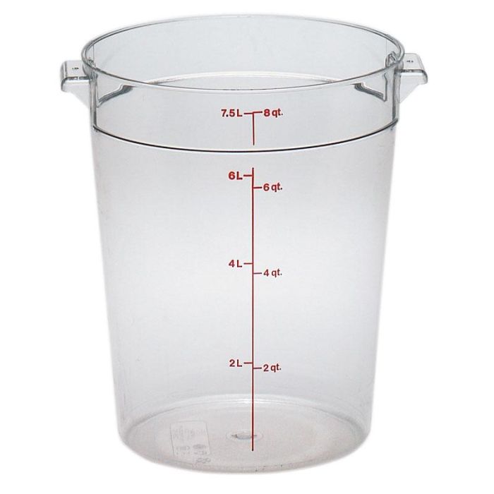 CAMBRO - RFSCW8-135 - Recipiente redondo 7,6 L - 25,2 x 25,2 cm - Transparente (Tapa no incluida)