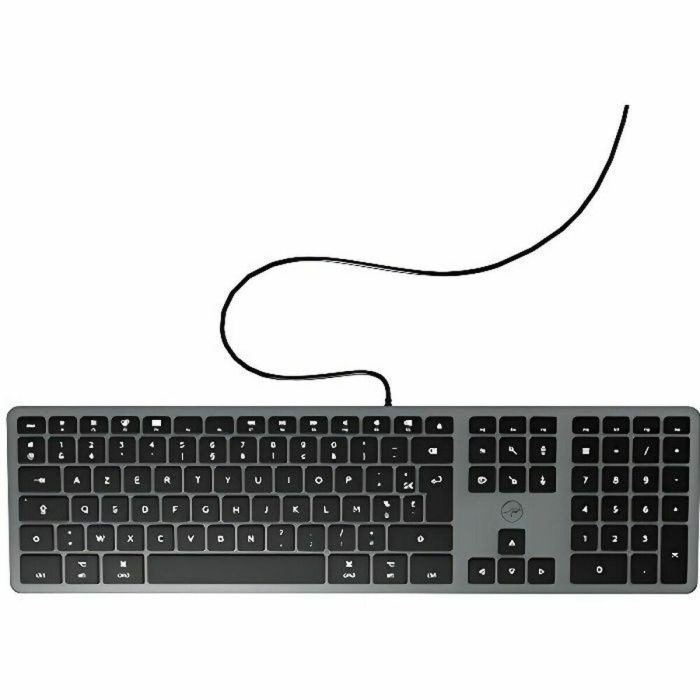Mobility Lab Teclado DesignTouch para Mac Space Gray QWERTY, Teclado Numérico, Diseño Delgado, Teclas Sensibles, Cable 1.5m