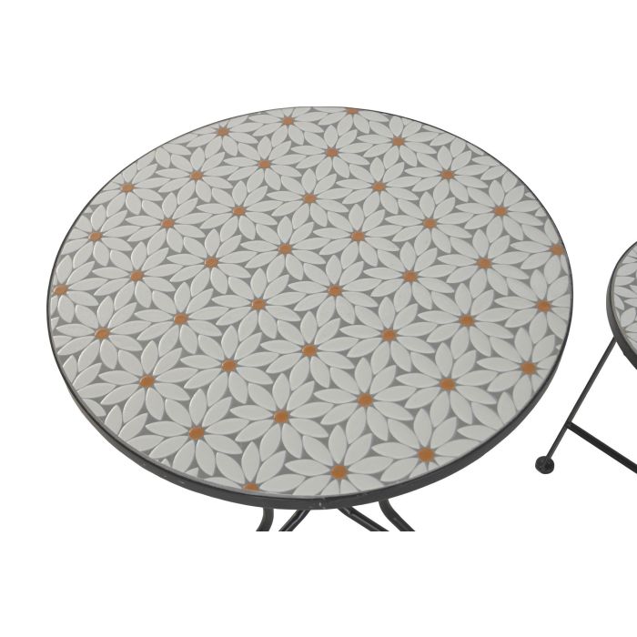 Mesa Terraza Y Jardin DKD Home Decor Blanco 60 x 71 x 60 cm Set de 3 1