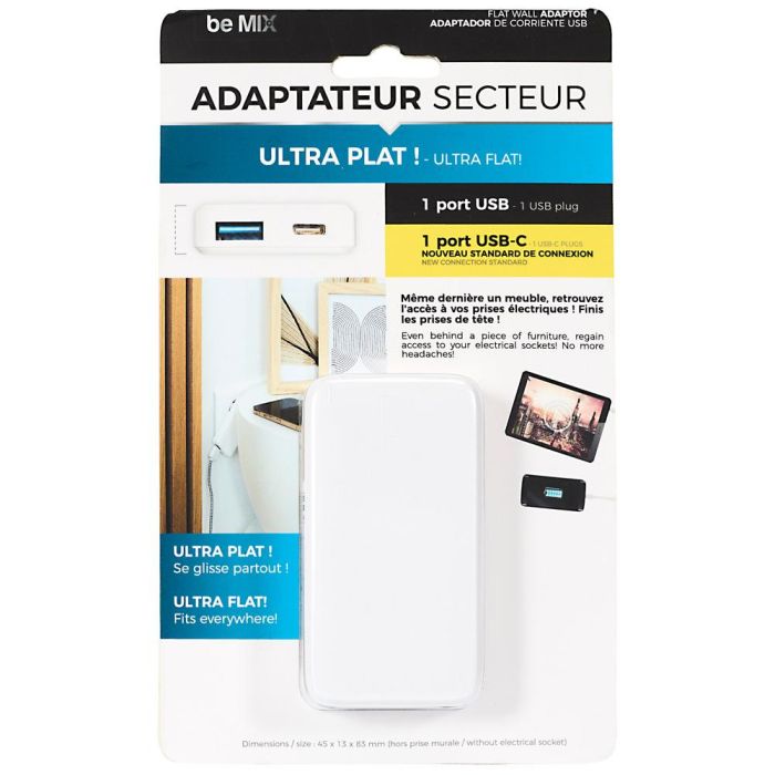 Adaptador Plano Usb-Usb Tipo C Be Mix 6 Adaptador Plano Usb-Usb Tipo C Be Mix 6
