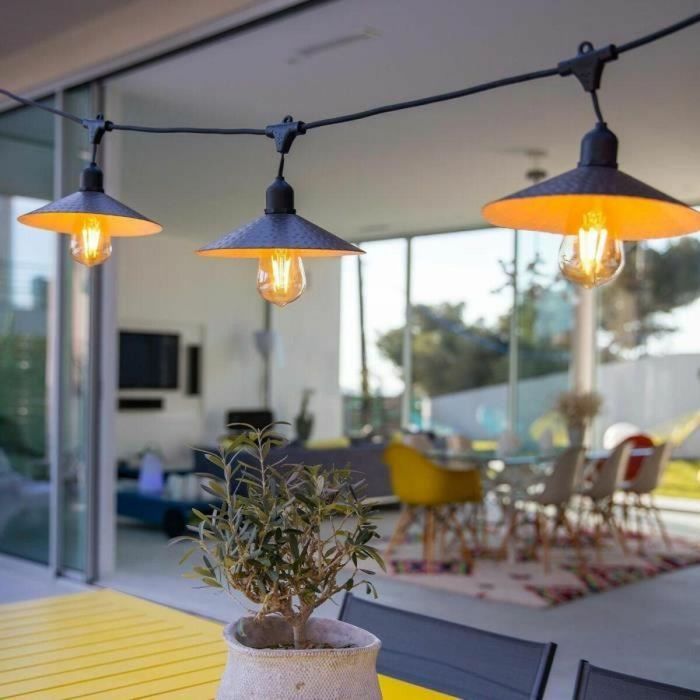 Lumisky LUM3666162002633 Guirnalda de Luz Solar Exterior VINTY LIGHT SOLAR 6m 10 Bombillas Filamento LED Blanco Cálido 1