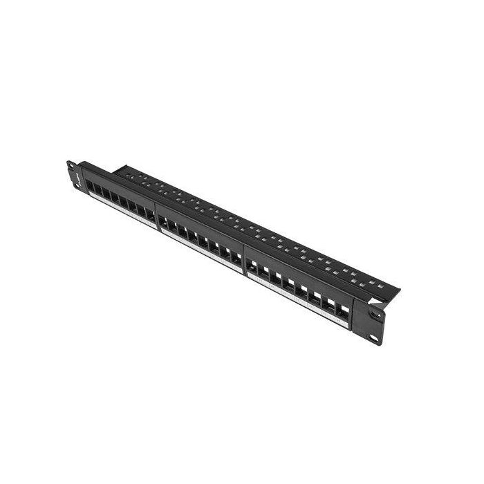 Lanberg Patch Panel 24 Puertos 1U Modular 19" Negro para Módulos Keystone