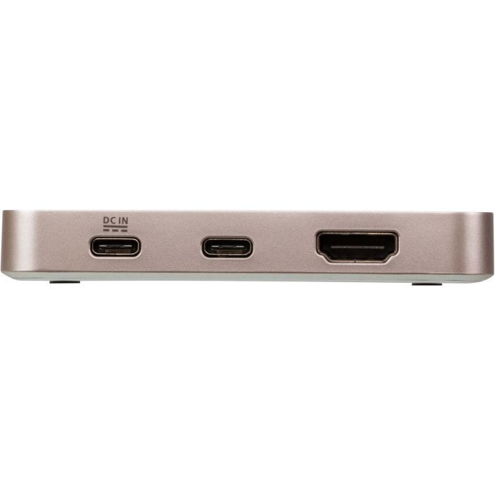 ATEN UH3235 Docking station USB-C 4K Ultra Mini con Power Passthrough de 60W, HDMI, USB 3.2 Gen 1 y USB 2.0, Oro rosa 1