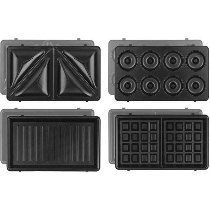 Weasy JOY600 Sandwichera 4 en 1 con 4 placas intercambiables, 750W, antiadherente para sándwiches, gofres, parrillas y donas 4 Weasy JOY600 Sandwichera 4 en 1 con 4 placas intercambiables, 750W, antiadherente para sándwiches, gofres, parrillas y donas 4