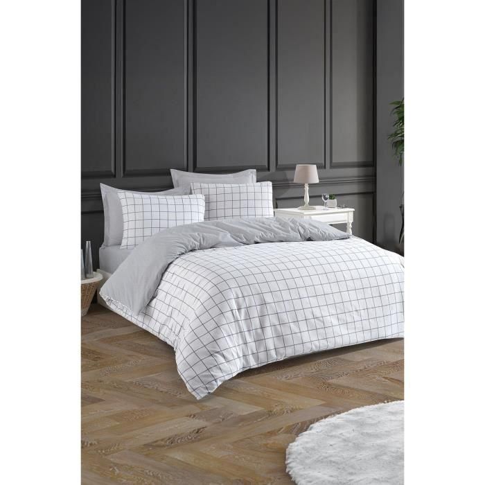 Juego de Cama ASI8684283344727 - 1 Funda Nórdica 220x240 cm + 2 Fundas Almohada 60x60 cm - Algodón/Poliéster Gris