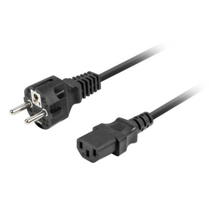 Lanberg Cable de Alimentación Schuko CEE 7/7 a C13 Hembra Derecho Negro 1.8m 2
