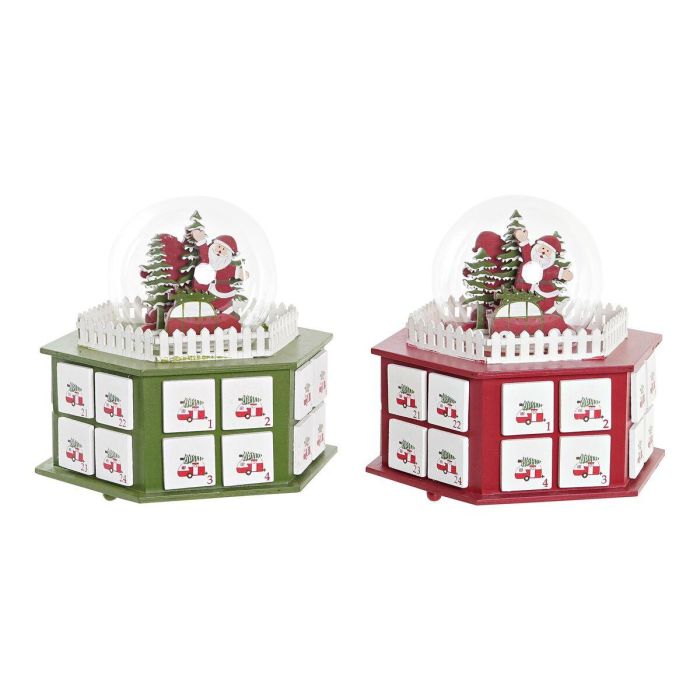 DKD Home Decor Calendario Adviento Navidad Fantasia de Madera con luces LED Verde Rojo 19 x 20 x 22 cm (Pack 2 Unidades) DKD Home Decor Calendario Adviento Navidad Fantasia de Madera con luces LED Verde Rojo 19 x 20 x 22 cm (Pack 2 Unidades)