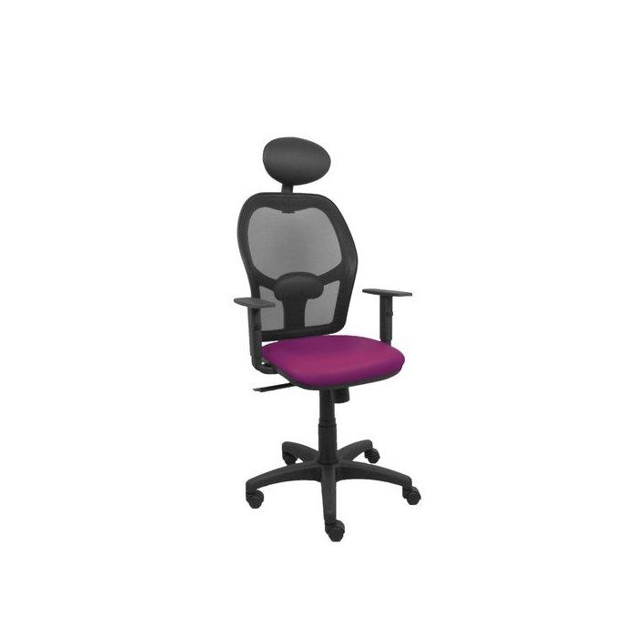 Silla Piqueras Y Crespo Alocen Brazos Regulables Cabecero Fijo Malla Negro Y Asiento Similpiel Morado