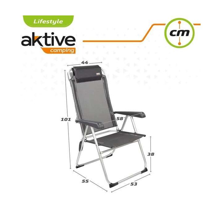 Silla camping aluminio reclinable 5 posiciones 44x55x101cm 13 Silla camping aluminio reclinable 5 posiciones 44x55x101cm 13